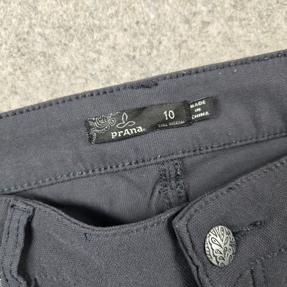 Prana Kara Moto Pants Womens 10 Tall Gray Skinny Hiking Utility Biker Gorpcore - Picture 3 of 10